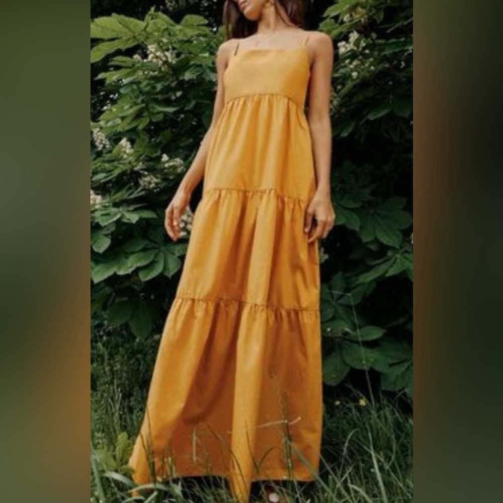 ZARA Mustard Maxi Dress Size Small